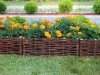 1x Weidenzaun Beeteinfassung Beetumrandung Rasenkante Palisade 100 x 20cm