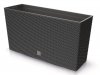 Blumenkasten Blumentopf Blumenkübel Pflanzgefäß Rattan Optik Low 77cm mit Ablauf - Anthrazit
