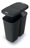 Duo Mülleimer Müllbehälter Abfalleimer Biomülleimer Papierkorb Doppeleimer 45L - Schwarz