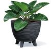 Blumentopf Pflanzschale Blumenkübel mit Füßen Pflanztopf Pflanzkübel Riffel - ⌀29cm Anthrazit