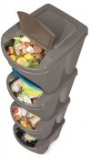 Mülleimer Abfalleimer Mülltrennsystem 3x25L Box Weiß
