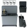 Mülleimer Abfalleimer Mülltrennsystem Müllsortierer - 3er Set - 3x 10L Aschgrau