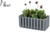 Blumenkasten Balkonkasten Landhaus-Optik - Fancycase 400 Anthrazit mit Halterungen