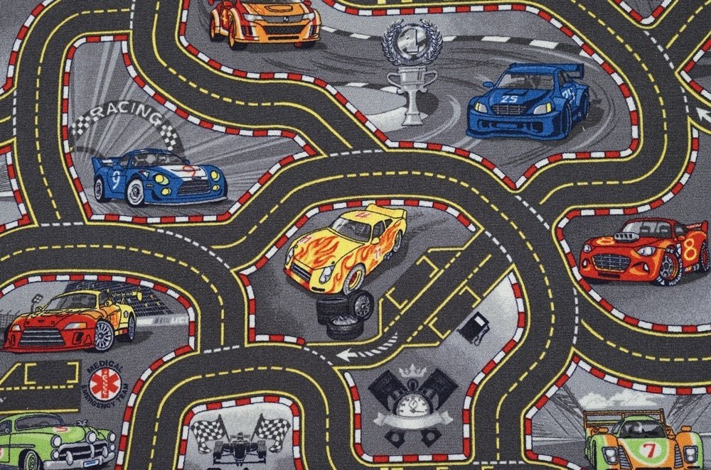Kinderteppich Spielteppich Straßenteppich Kinderzimmer Auto Cars - 100 x  150 cm