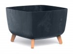 Blumentopf Schüssel mit Füßen Quadrat Pflanztopf Beton-Optik - 240 Anthrazit