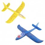 2x Styroporflugzeug Flugzeug Spielzeug LED Flieger Segelflugzeug Wurfgleiter