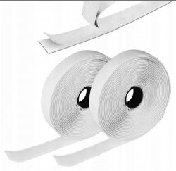 Klettverschluss Klettband Haken und Flauschband selbstklebend 20mm Weiß- 10m 
