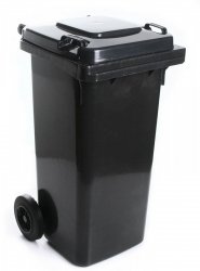 Mülltonne Müllbehälter Behälter  mit Deckel 2 Rad - 120L Graphit