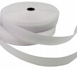Klettverschluss Klettband Haken und Flauschband zum Aufnähen Nähen Weiß - 1m 40mm 