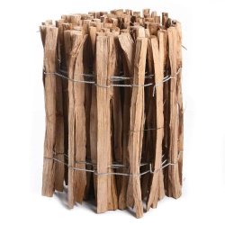 Staketenzaun Holzzaun Haselnussholz imprägniert - 1m x 5m, Lattenabstand  7-8cm