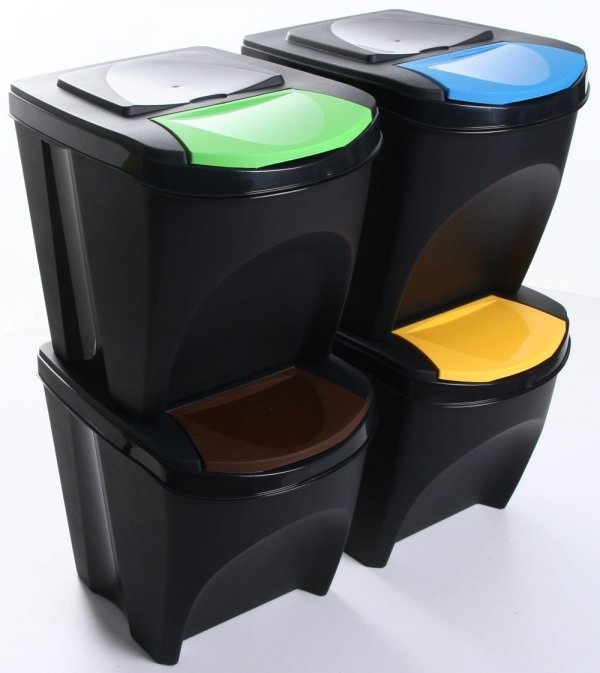 rgshop | Mülleimer Abfalleimer Mülltrennsystem 4x25L Box Anthrazit