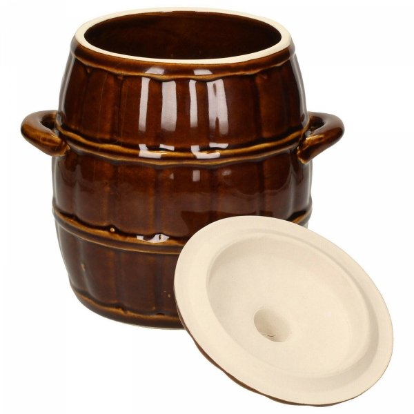 Keramikfass Sauerkrauttopf Rumtopf Gurkentopf Gärtopf 3,2L