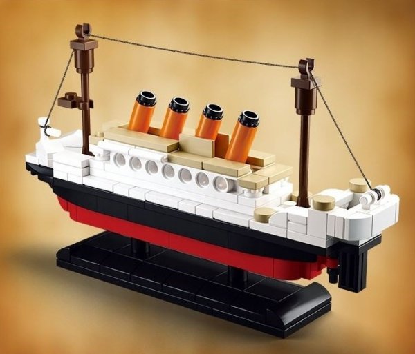 Klemmbausteine Spielbausteine Bausteine Schiff Bausatz - Ausflugsschiff Titanic Mini G068878 