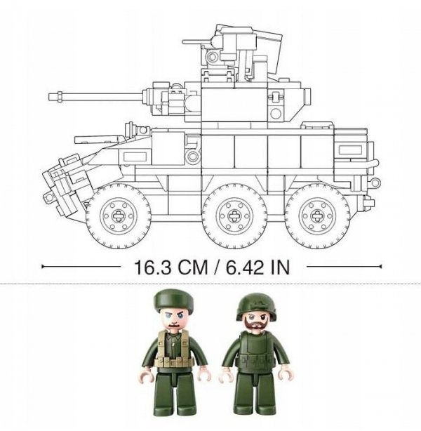 Klemmbausteine Spielbausteine Militär Soldaten Bausatz Kampfwagen Radpanzer Spähpanzer Militärfahrzeug - G135418 