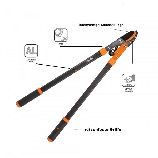 Astschere Getriebeastschere 77cm Astschneider Strauchschere
