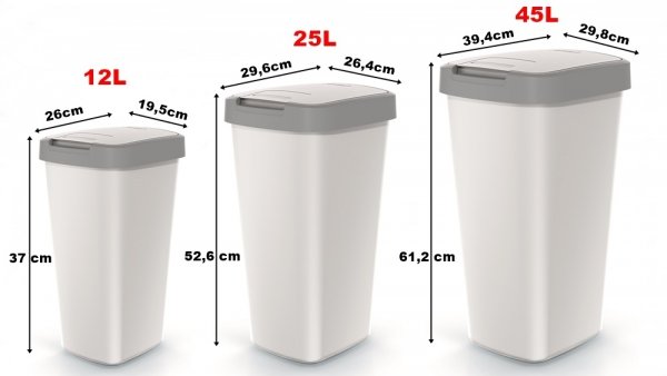 Mülleimer Müllbehälter Abfalleimer Biomülleimer 25L  Aschgrau Schwingeimer - Braun