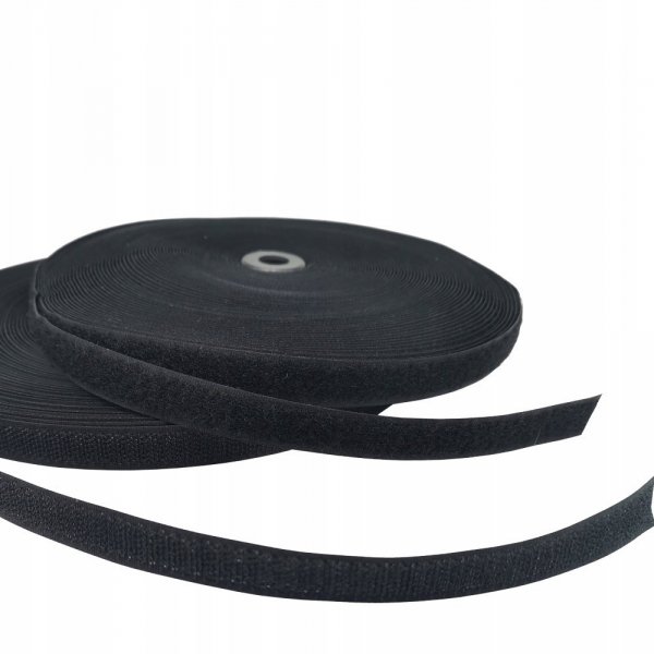 Klettverschluss Klettband Haken und Flauschband zum Aufnähen Nähen Schwarz - 10m 30mm