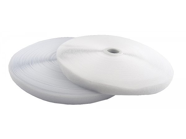 Klettverschluss Klettband Haken und Flauschband zum Aufnähen Nähen Weiß - 2m 50mm 