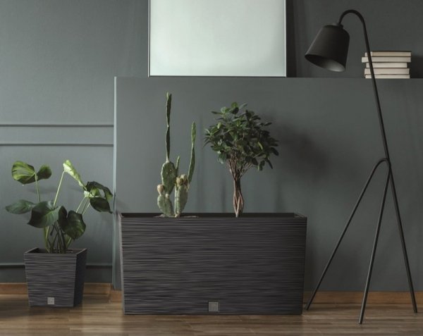 Blumenkasten Blumentopf Blumenkübel Pflanzkübel Furu Case 77cm Tannennadeln - Grau