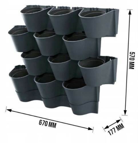 Blumentopf 12er Set Vertikaler Pflanzwand Taschen Wandgarten mit Abfluss - Cascade Wall