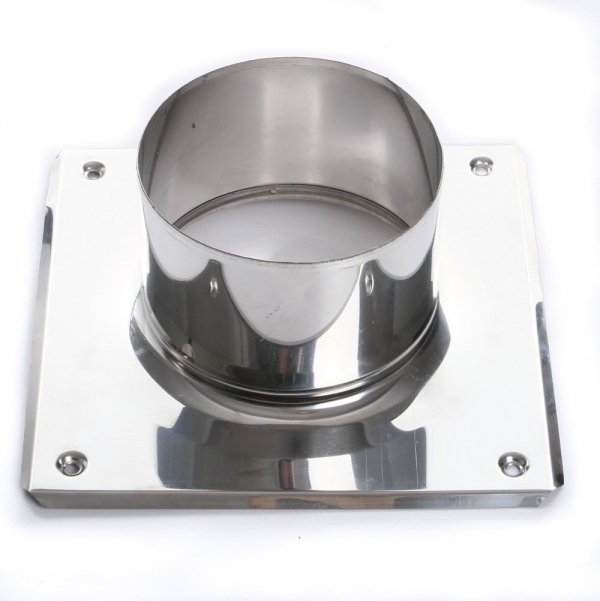 Grundplatte aus Edelstahl zum Schornsteinaufsatz 200mm