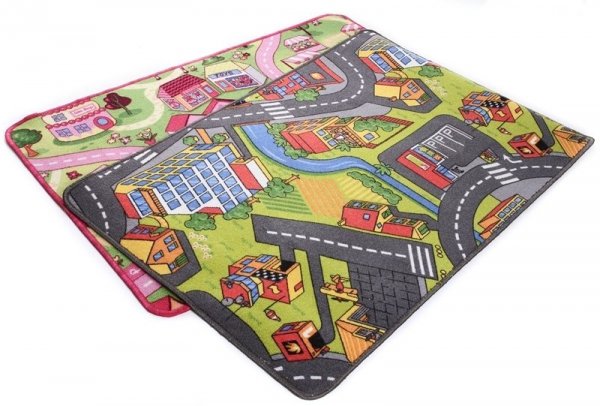 Kinderteppich Spielteppich Straßenteppich Stadt Mädchen Sweet City - 120 x 160cm