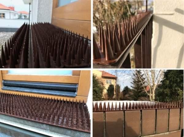 Vogelabwehr Spikes Kunststoff 3cm Tierabwehr Taubenspikes Vogelschutz 50cm - Weiß