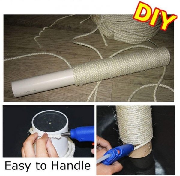 Sisalseil Kratzbaumseil Kratzbäume Natur Tau Sisal Schnur 14mm - 1m (Meterware)
