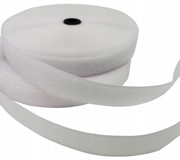 Klettverschluss Klettband Haken und Flauschband zum Aufnähen Nähen Weiß - 5m 50mm 