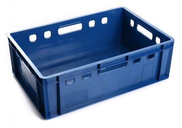 2x Fleischerkiste Eurofleischerkiste E2 Eurokasten Metzgerkiste Lagerkiste Blau 60x40