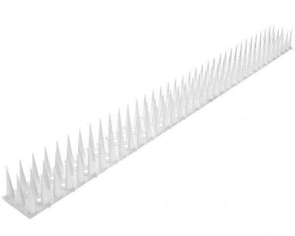 Vogelabwehr Spikes Kunststoff 3cm Tierabwehr Taubenspikes Vogelschutz 50cm - Weiß