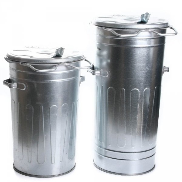Mülltonne verzinkt Müllbehälter 80L mit Deckel Behälter Abfalltonne Stahl 