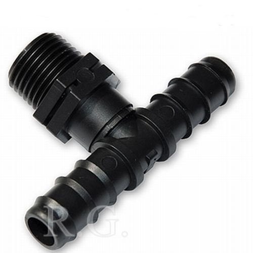 T-Verteiler für Tropfschlauch 2x25mm und 1/2&quot; AG