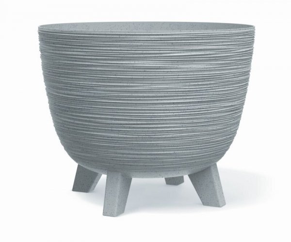 Blumentopf Pflanzschale Blumenkübel mit Füßen Pflanztopf Pflanzkübel Riffel - ⌀29cm Grau