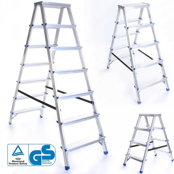 Leiter Aluleiter Zweiseitige Klappleiter 2 Stufen