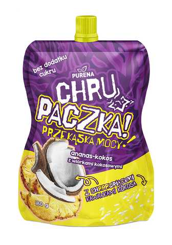 Chrupaczka przekąska ananas-kokos z wiórkami kokosowymi 180g x 10sztuk
