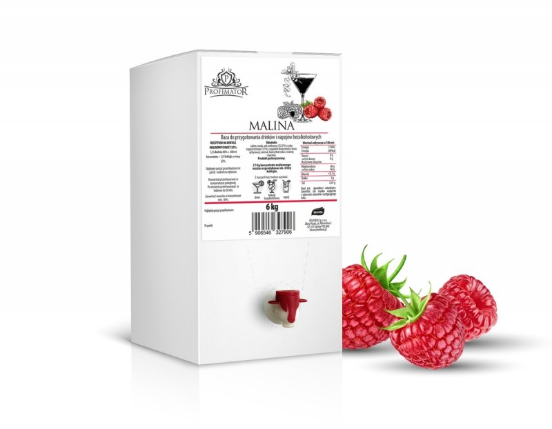 Baza do drinków i bezalkoholowych koktajli MALINA box 6kg