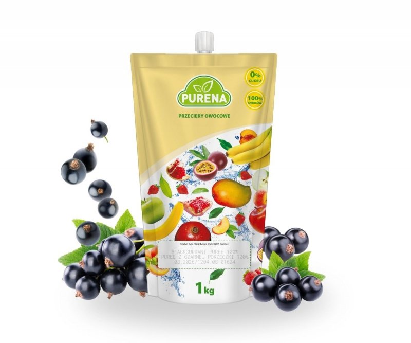 Pulpa puree przecier 100% bez cukru z czarnych porzeczek 3x1kg