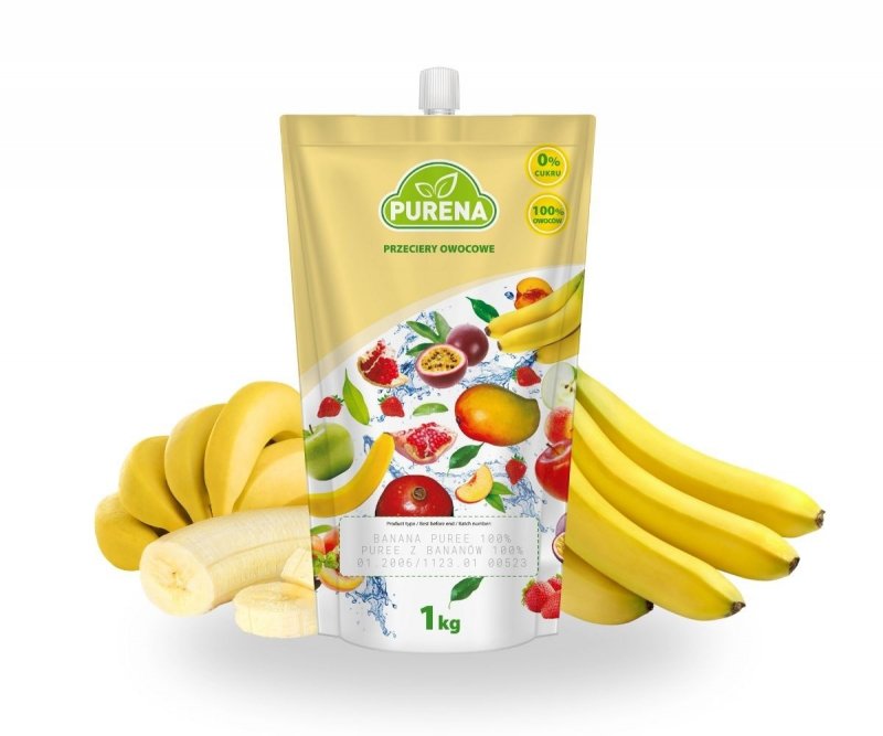 Pulpa puree przecier 100% bez cukru z banana 3x1kg