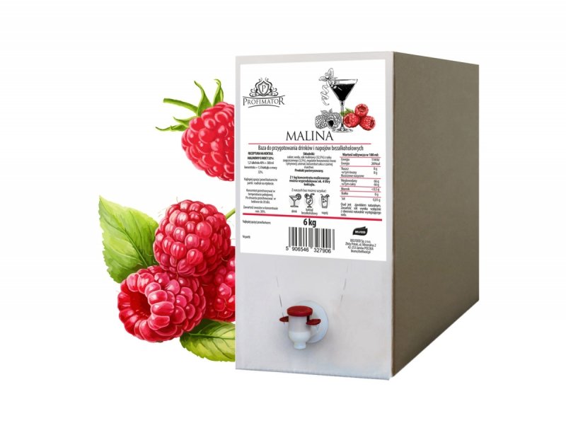 Baza do drinków i bezalkoholowych koktajli MALINA box 6kg