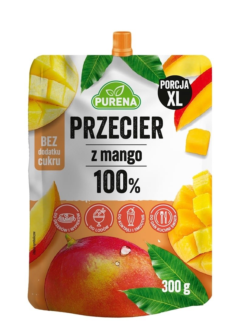Przecier mus owocowy 100%  bez cukru z mango 300g