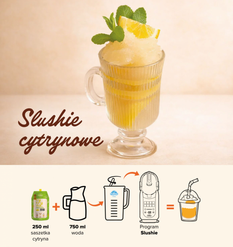 Cytryna baza do slushy, lodów i koktajli 250 ml na 8 porcji