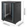 Qoltec Szafa RACK 19 | 15U | 600 x 600 x 855 | stalowa obudowa