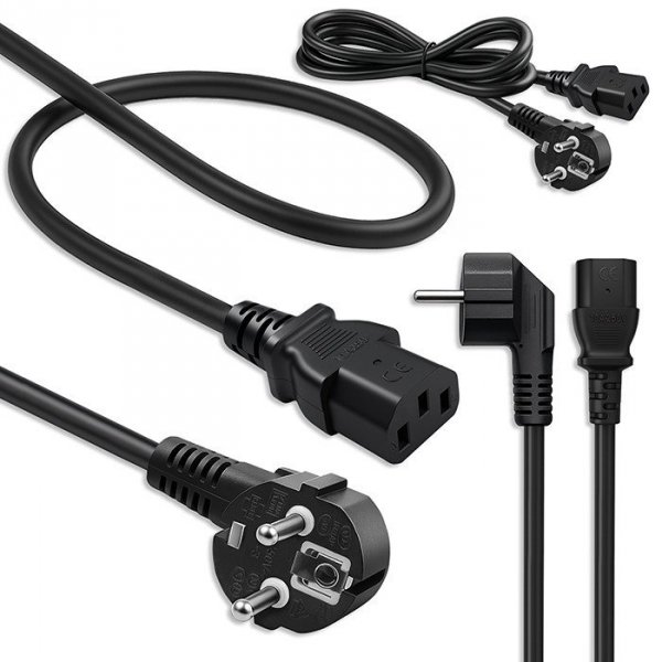 Qoltec Kabel zasilający | wtyczka kątowa SCHUKO CEE 7/7 (E/F) |  IEC C133x0.5mm2 | czysta miedź Cu | 1.8m
