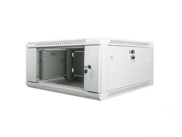 Lanberg Szafa instalacyjna wisząca 19'' 4U 600X600mm szara (drzwi        szklane)