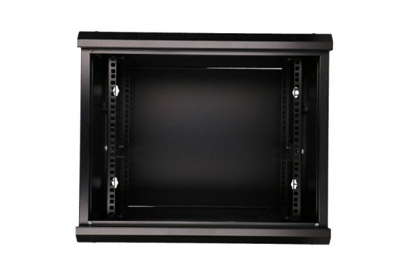 Extralink Szafka wisząca rack 9U 600x450 czarna szklane drzwi