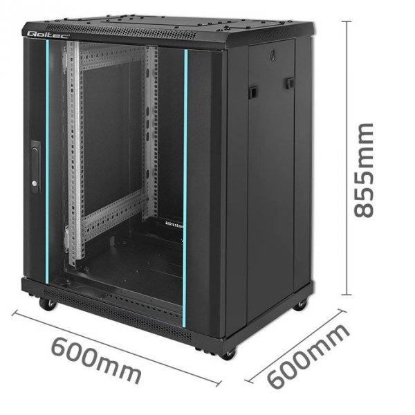 Qoltec Szafa RACK 19&quot; | 15U | 600 x 600 x 855 | stalowa obudowa