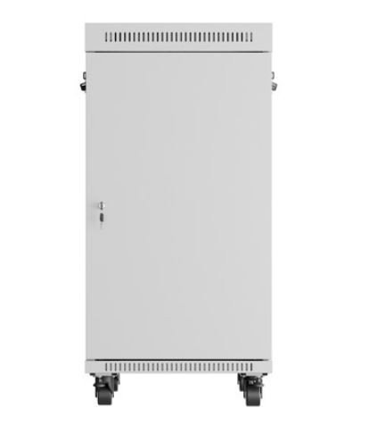 Lanberg Szafa stojąca rack 19&#039;&#039; 22U 600x800 szara drzwi szklane LCD flack pack