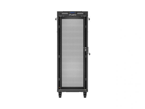 Lanberg Szafa instalacyjna rack stojąca 19 cali 32U 600x600 drzwi perforowane LCD czarna (Flat pack)