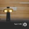 Lampka Biurkowa Nocna V-TAC 3W LED 24cm Ładowanie USB Ściemnianie Złota VT-1050 3000K-6000K 200lm